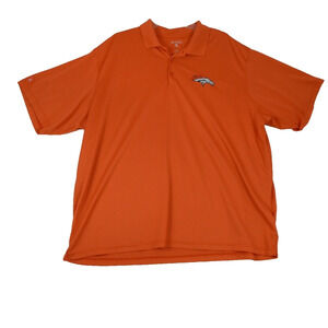 Antigua Denver Broncos Polo Mens XXL Orange NFL‎ Football Athleisure Golf Shirt